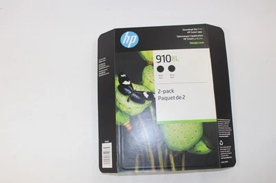 New HP 910XL Black Ink Cartridge 2 Pack 3JB42BN - 05/2027 - Image 1 of 2