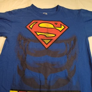 DC Superman Graphic Crew Neck Short Sleeve T-Shirt Youth Boys Size XL Blue - Picture 1 of 7