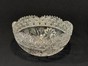 Antique American Brilliant Cut Irving Victrola Bowl 9” - Picture 1 of 10