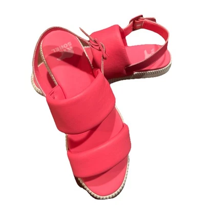New Sorel Sandals Size 9 Pink Ona Streetworks Puffy Vamp Straps Sling Back - Image 1 of 4