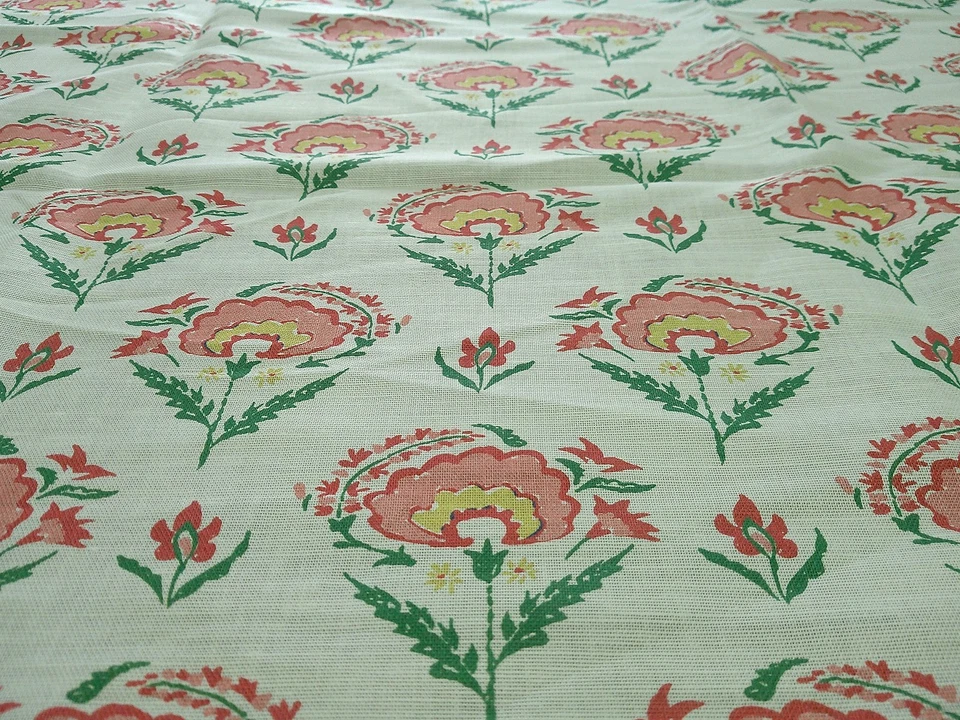 Ballard Designs "Dudley Rose" Multiusos Mezcla de Lino 2 Piezas 4.5 Yardas Reino Unido Foto 1 de 4