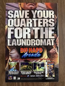Die Hard Arcade Sega Saturn Video Game Vintage Print Ad Gloss Bruce Willis