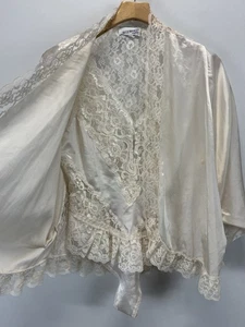 Vintage Lily of France 2-teiliges Set Gr. Large elfenbeinfarben Satin Spitzenbezug hergestellt in den USA Braut - Bild 1 von 18