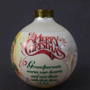 Hallmark Andenken Weihnachtsschmuck Großeltern Milchglas Kugel QX2419 1995 - Bild 1 von 8