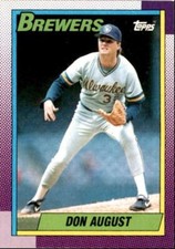 1990 Topps Baseball Cards Don August Milwaukee Brewers #192