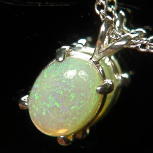 COOBER PEDY 2.4c OPAL NECKLACE 925 STERLING SILVER PENDANT GK OCA18052 - Picture 1 of 6