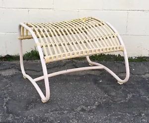 Rizza aluminum outdoor patio ottoman footstool grandin road - Picture 1 of 3