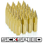 Sickspeed 24 Pc 24K Gold Spiked Aluminum Lug Nuts For Wheels/Rim 12X1.25 L13
