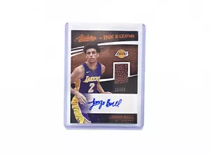 LONZO BALL 2017-18 Panini Absolute Ink & Leather 13/99 Auto RC LA LAKERS - Picture 1 of 2