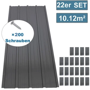 22x Profilblech Trapezblech Blech Metall Dachblech DachPlatten Stahlblech Grau - Bild 1 von 10