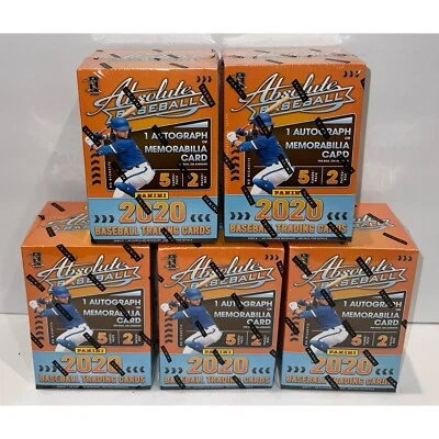 (5) 2020 Panini Absolute Baseball Blaster Boxes 5 Box Lot Auto or Relic Per Box - Image 1 of 4