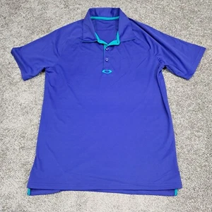 Oakley Men's Golf Shirt Breathable Hydrolix Blue Measured - Picture 1 of 12