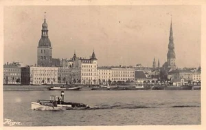 Latvia - RIGA - View from the sea - REAL PHOTO Year 1937 - Publ. A. Grubers - Picture 1 of 2