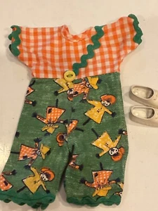 Vintage ELLY MAY CLAMPETT Calico Lassie romper outfit jumper 1960's w/shoes - Picture 1 of 2