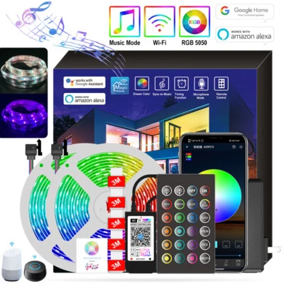 Smart WiFi LED Strip Light RGB 5050 5M-30M Tape Work with Alexa Google Assistant - Image 1 of 4