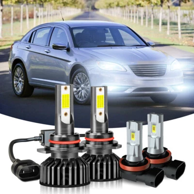 Par de faros LED de haz alto bajo + bombilla antiniebla para Chrysler 200 2013-2015 Foto 1 de 4