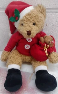 Vintage Russ Sammy Weihnachtsmann 12 Zoll Plüsch Teddybär Weihnachtsdekoration Spielzeug - Bild 1 von 4