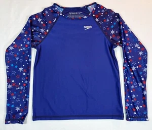Speedo Girls UV Long Sleeve Navy Swim Shirt /Rash Guard. Size M - Picture 1 of 5