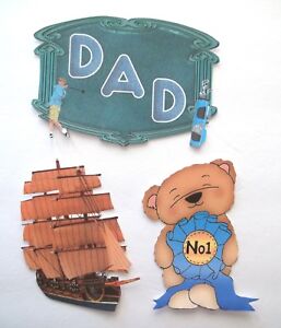 3D U Pick New05 Father Car Bears Crosses Family Dad Card Scrapbook Embellishment