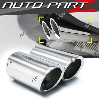 2x 68 mm acero inoxidable embellecedor tubo de escape para VW GOLF 6 VI TSI TDI Variant 08-12 - Imagen 1 de 4