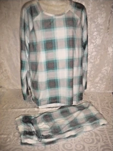 NWT'S SONOMA 2 PC PAJAMAS SZ XL PASTEL GREEN TAN WHITE SUPERSOFT $42 TAG *BOX02 - Picture 1 of 3