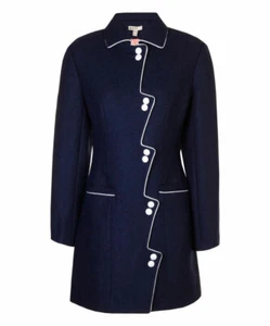 ALICE'S PIG Women's Mid Blue Billy's Blitz Wool Coat AP068 NWT - Picture 1 of 1