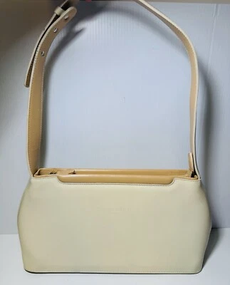 Винтажная белая бежевая сумочка наплечная сумка Tiffany & Fred 14 дюймов x 7 дюймов x 3 дюйма - Изображение 1 из 4