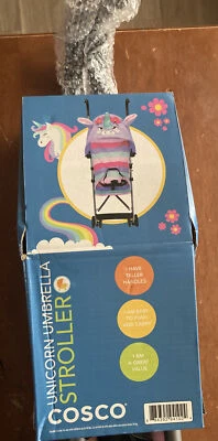 Ligero Paraguas Cochecito Niño Hasta 40lbs Unicornio Tono Ajustable Toldo  Foto 1 de 4