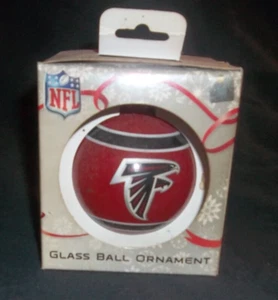 Vintage Atlanta Falcons Glas Weihnachtsschmuck - Rise Up - Neu im Karton - Bild 1 von 5