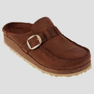 Zoccolo Birkenstock donna BUCKLEY pelle nabuk COGNAC stretto US 9-9,5 EU 40 NUOVO - Foto 1 di 2