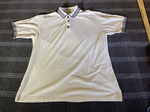 Vintage Clark & Gregory Mens Polo Shirt L Made In USA White Cotton Short Sleeve - Picture 1 of 11