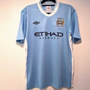 Manchester City Sergio Aguero 2012 Retro Jersey Men's L - Picture 1 of 2