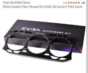 EVGA Carbon Fiber Shroud for EVGA 20-Series FTW3 Cards - Picture 1 of 2