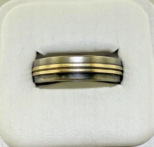NEW 18K Gold & Titanium Men's Wedding Band – Size 12, Durable, Modern - Picture 1 of 3