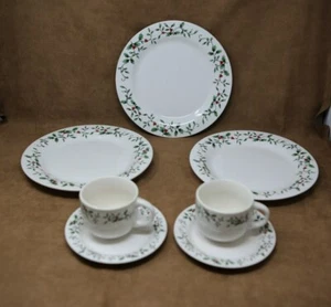 Royal Seasons Stoneware Dinner Dessert Serving Plates Cups Christmas Pattern Set - Picture 1 of 8