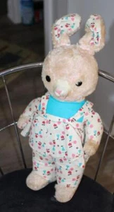 Conjunto Vintage Gund Girl Bunny Rabbit Azul Nariz de Goma 15" - Imagen 1 de 10