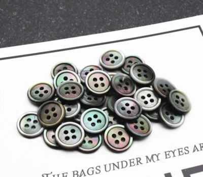 15 pcs Buttons, Mother of Pearl, Smoke Grey Shell ,Many sizes - Image 1 of 4