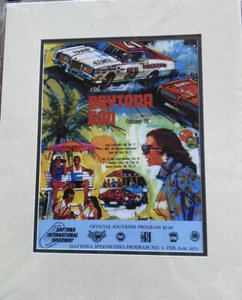 Vintage Feb 1973 Daytona 500 NASCAR Racing Matted 10.5x14 Program Cover Art #15 - Picture 1 of 6
