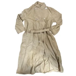 Antique Beige Cotton Trench Overcoat Lightweight - Picture 1 of 6