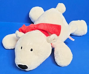 NICI BÄR EISBÄR STOFFTIER LIEGEND 55 CM WEISS SCHAL KUSCHELTIER POLAR BEAR - Bild 1 von 3