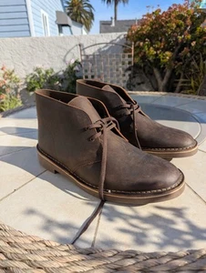 Clark's Collection Chakka Boots Brown Boho Leather Ankle High Size 11.5w - Picture 1 of 13