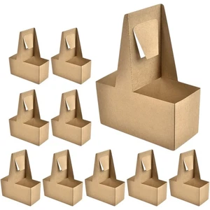 Portavasos corrugado para llevar 10 piezas portavasos para catering portavasos Kraft - Imagen 1 de 10