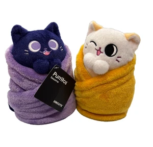 Uncute Purritos 7 Zoll Plüsch Kätzchen Purrito 2er Set Yesslow und Lila - Bild 1 von 9