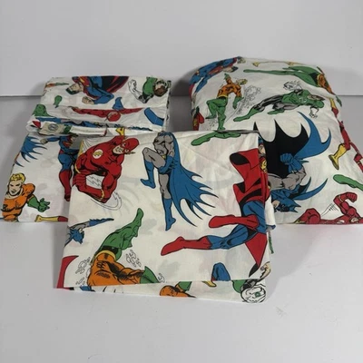 Juego de sábanas gemelas Pottery Barn Kids DC Comics Liga de la Justicia Batman Superman Flash Foto 1 de 4