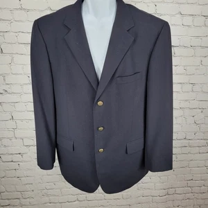 Cappotto sportivo blazer Jos A Bank blu navy 100% lana 3 bottoni tacca ventilata taglia 42R - Foto 1 di 15