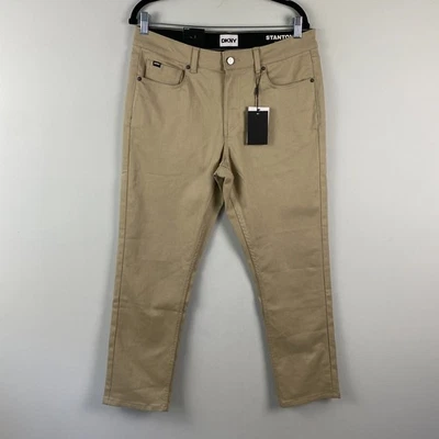 DKNY Stanton Slim Fit Ultimate Stretch 5 Pockets Pants 33X29 Beige - Image 1 of 4