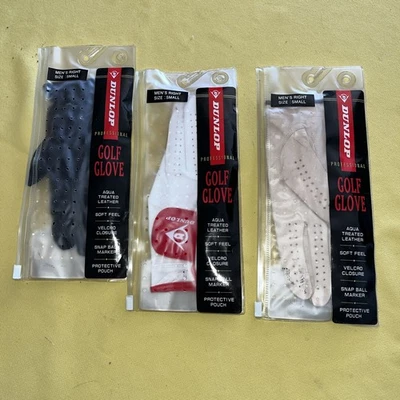 Guantes de golf Three Dunlop para hombre pequeños azules, tostados, blancos sin usar con estuche Foto 1 de 4