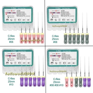 Archivos en C dentales 6 piezas/paquete uso manual endo conducto radicular acero 21/25 mm acero inoxidable - Imagen 1 de 28