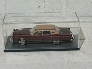 1:43 NEO Models 1977 Lincoln Town Car 1 of 500 Burgundy/Tan Acrylic Case - Picture 1 of 19