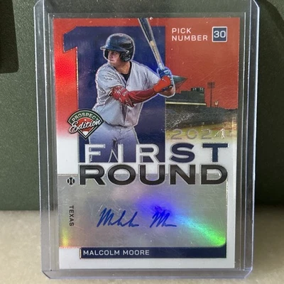 Malcolm Moore 2024 Panini Prospect Edition First Round  Auto /75 Rangers #FRS-MM - Image 1 of 4